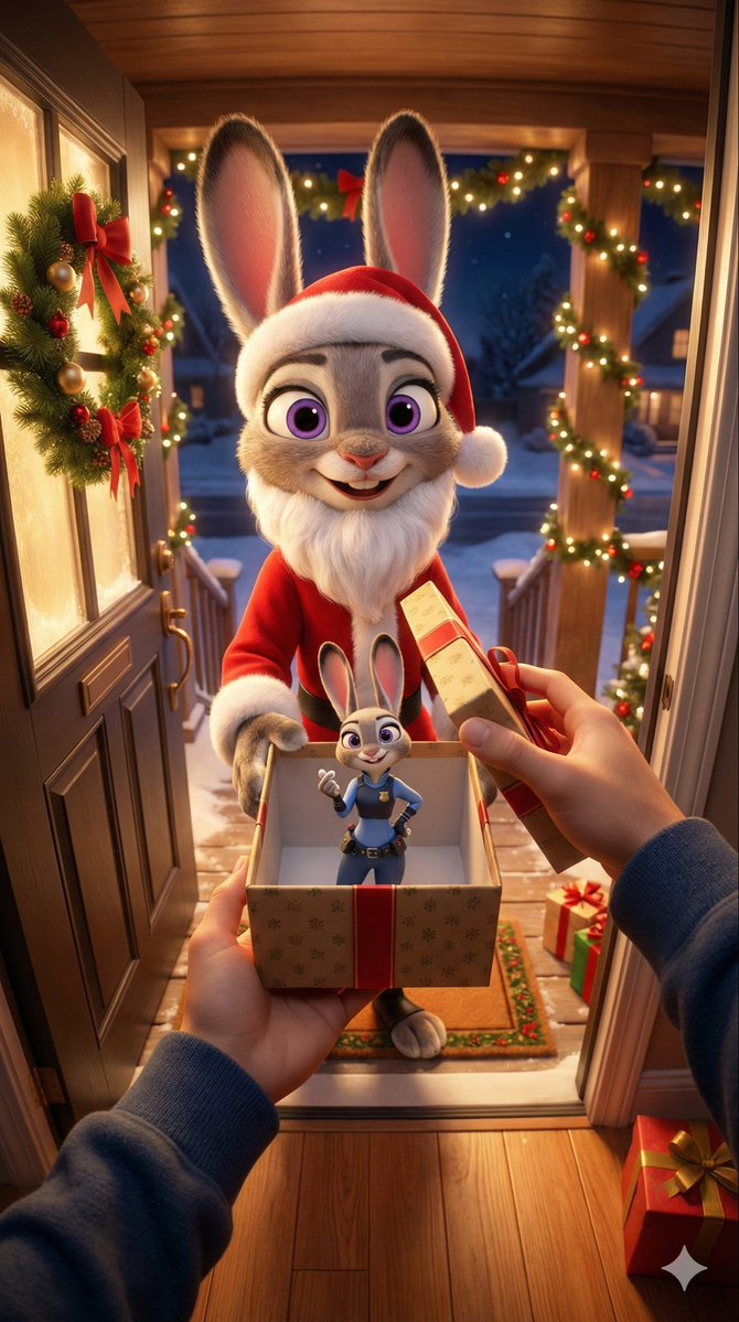 First-Person Perspective Christmas Gift Delivery with Character Model 3