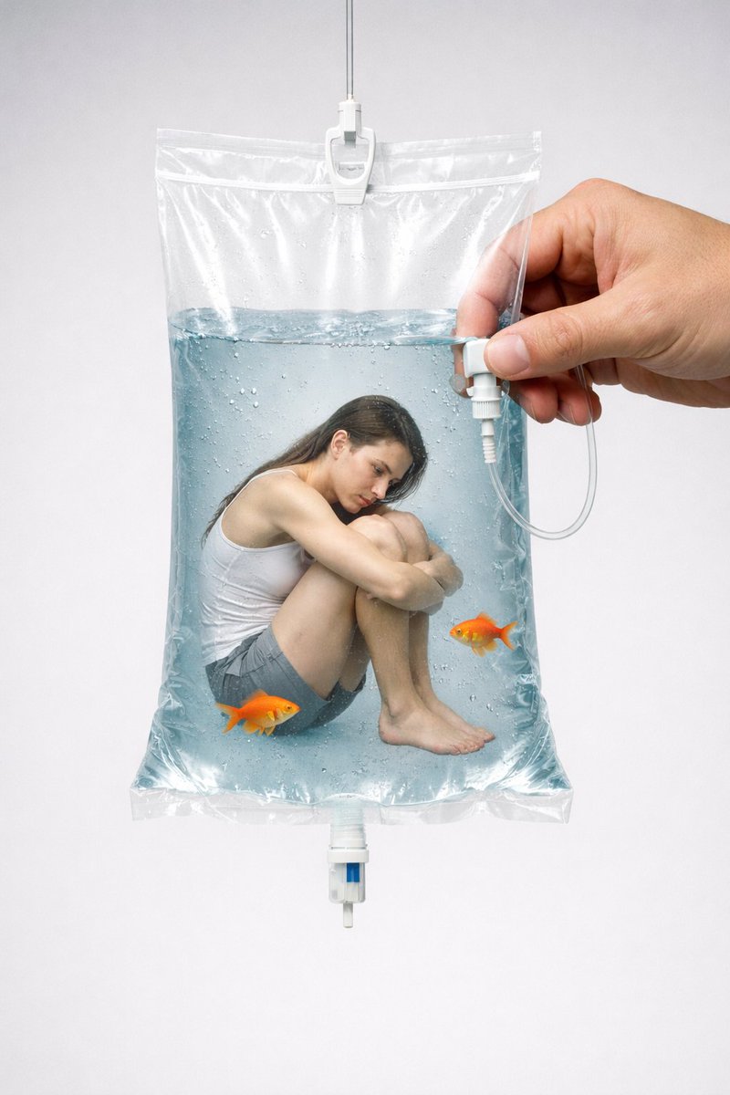 Sample output image for Conceptual Editorial Visual Prompt: Contained Human Aquarium