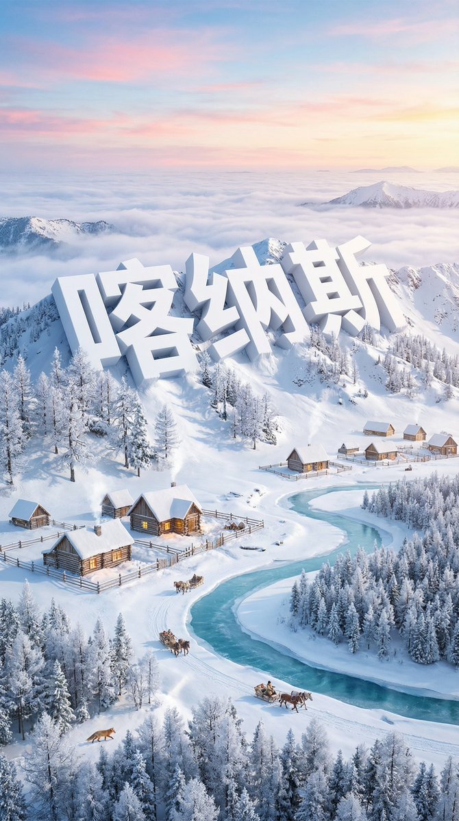 Dreamlike Snow Country Scene