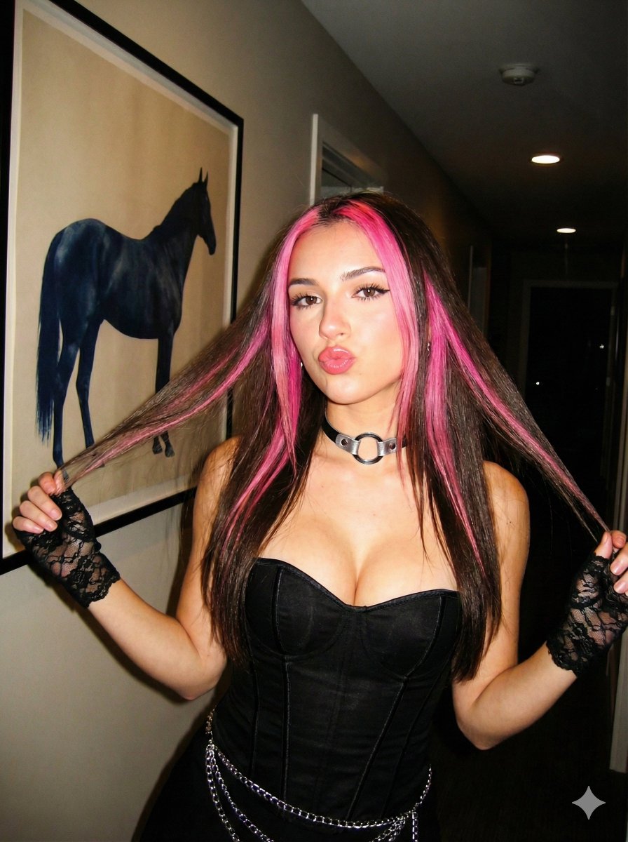 Sample output image for Y2K Flash Portrait with Pink Highlights Prompt