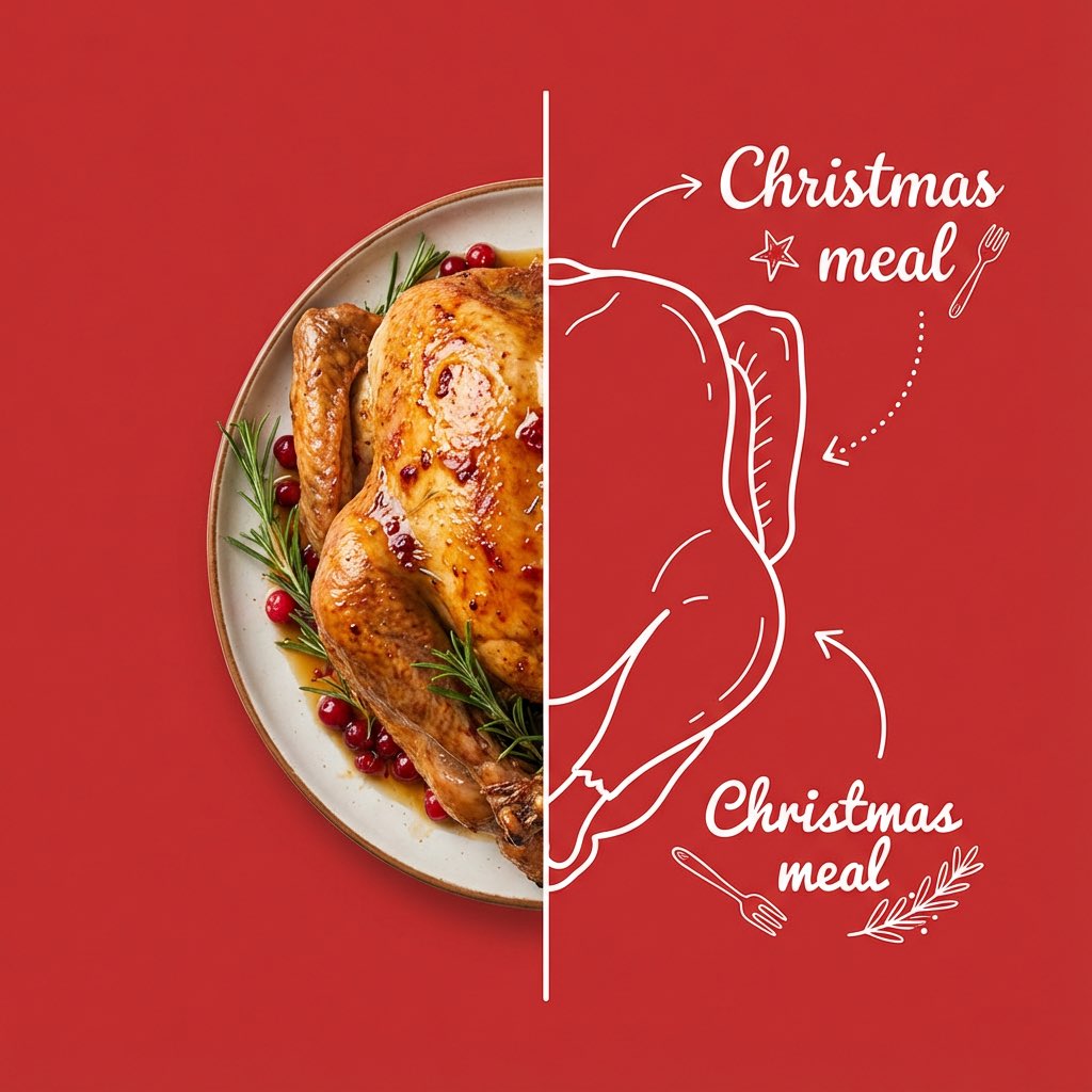 Culinary Poster with Split Photo/Illustration Design