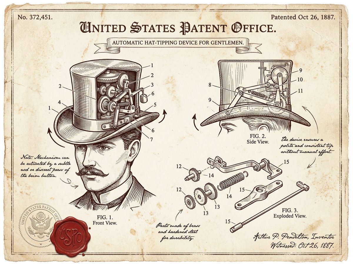 Vintage Patent Document for an Invention - Image 2