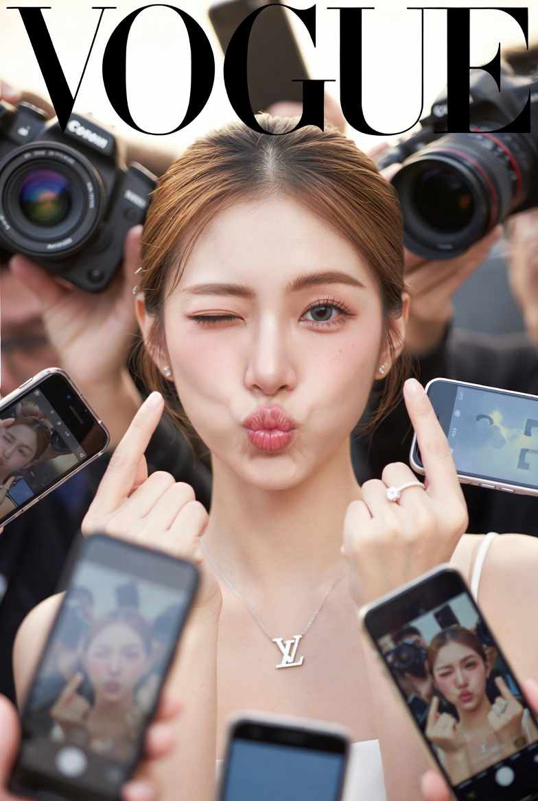 Vogue Cover Face Swap Portrait with Paparazzi 2