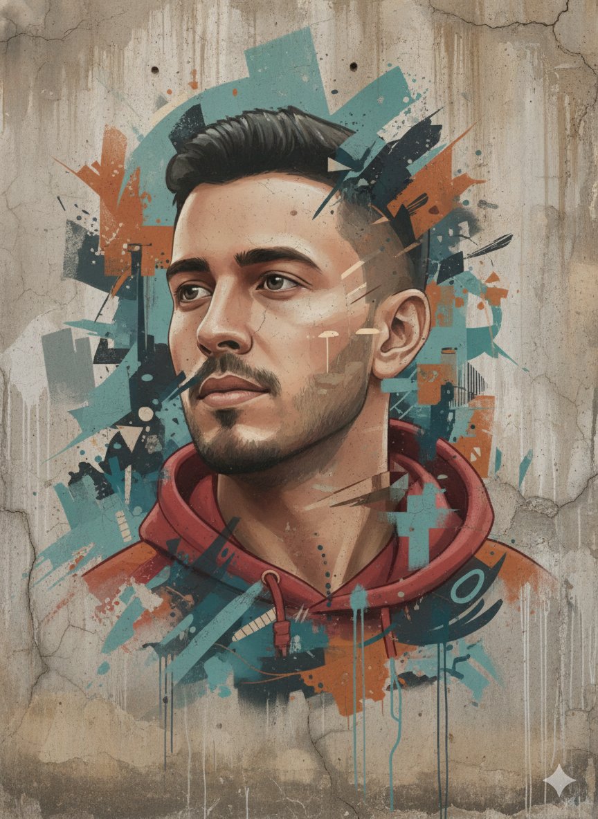 Abstract Realism Street Mural with Identity Preservation