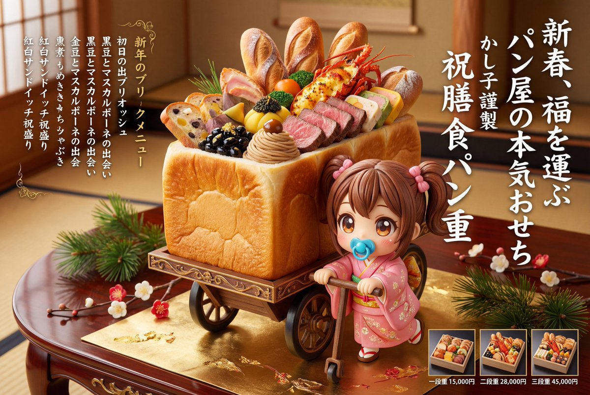 Luxury Osechi (New Year's Food) Key Visual Generation Prompt 2