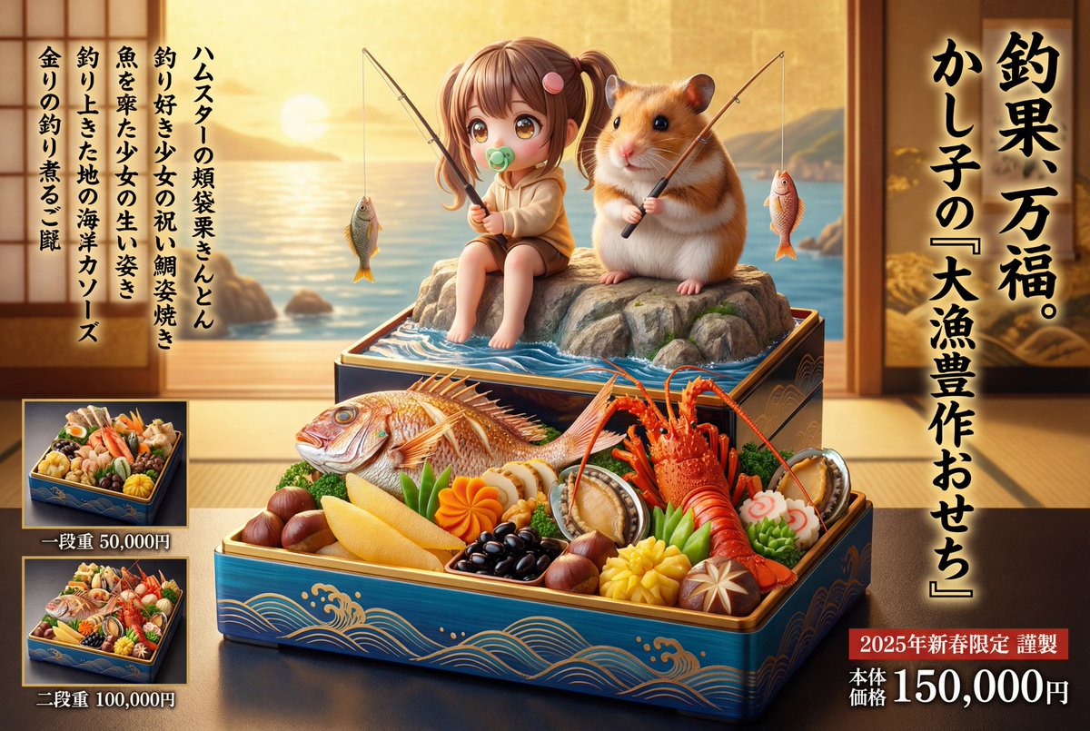 Luxury Osechi (New Year's Food) Key Visual Generation Prompt 4