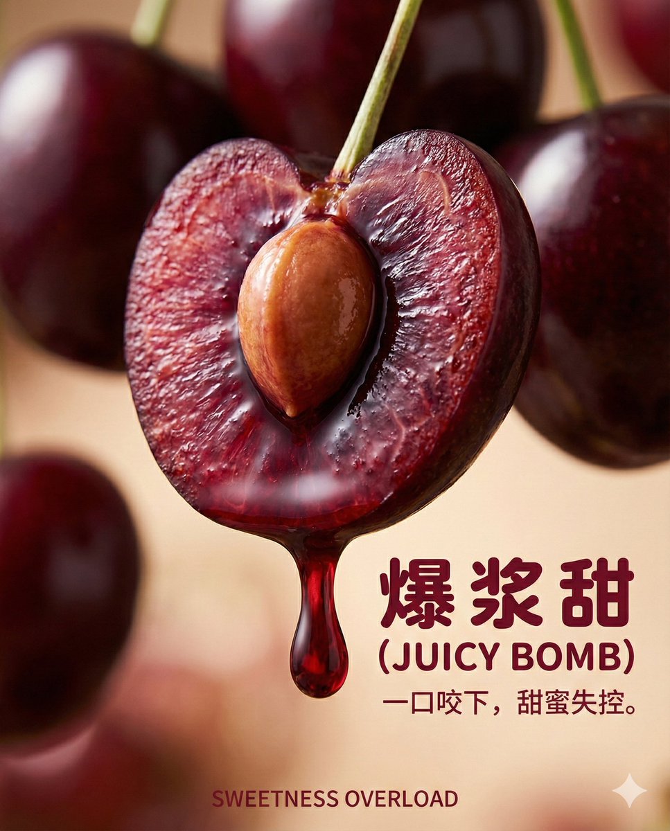 Luxury Cherry Product Photography Prompt (Black Diamond) 4