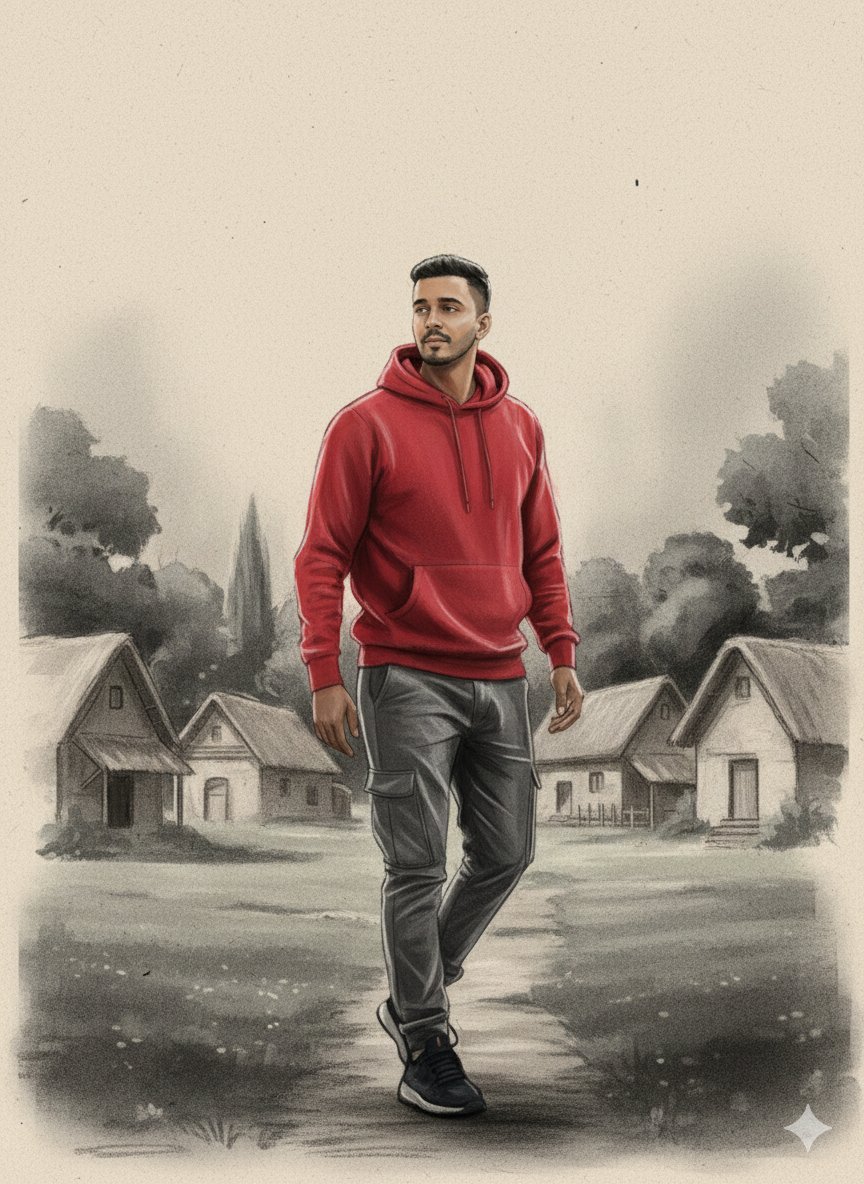 Charcoal and Chalk Fashion Editorial Prompt (Identity Preserve)