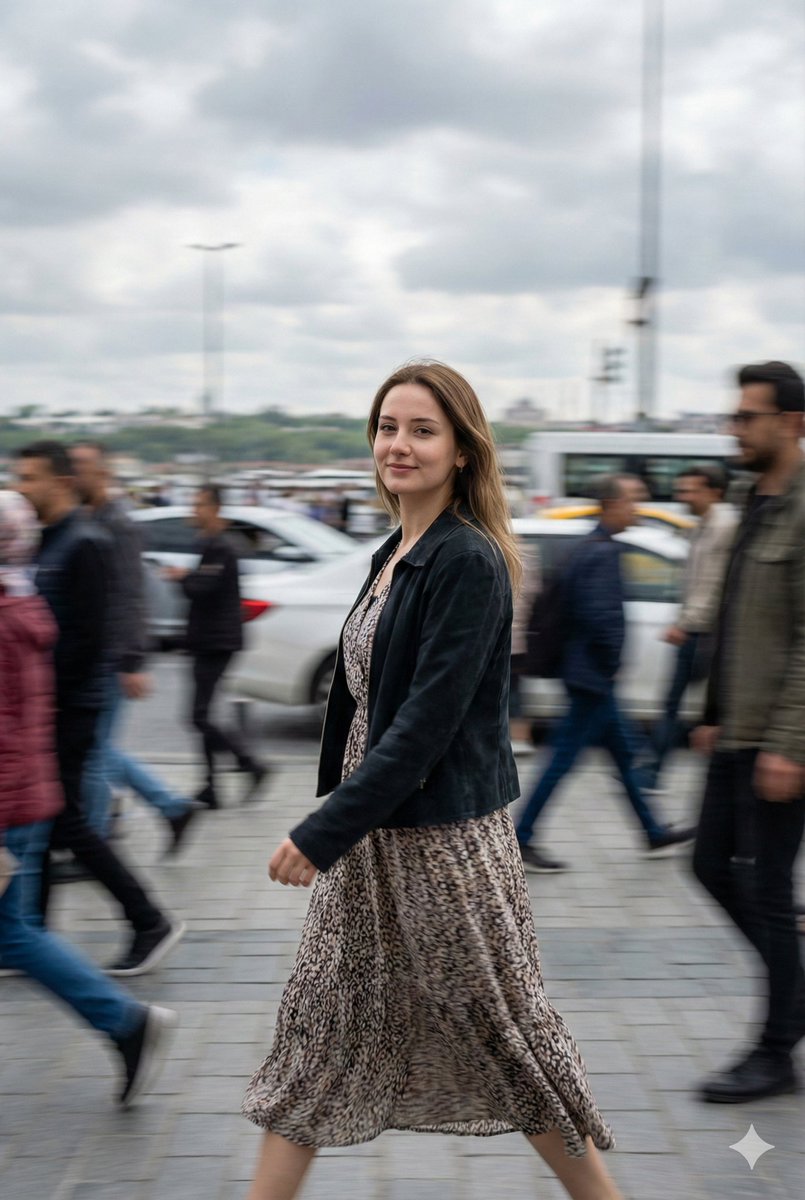 Cinematic Motion Blur Street Portrait Prompt 2