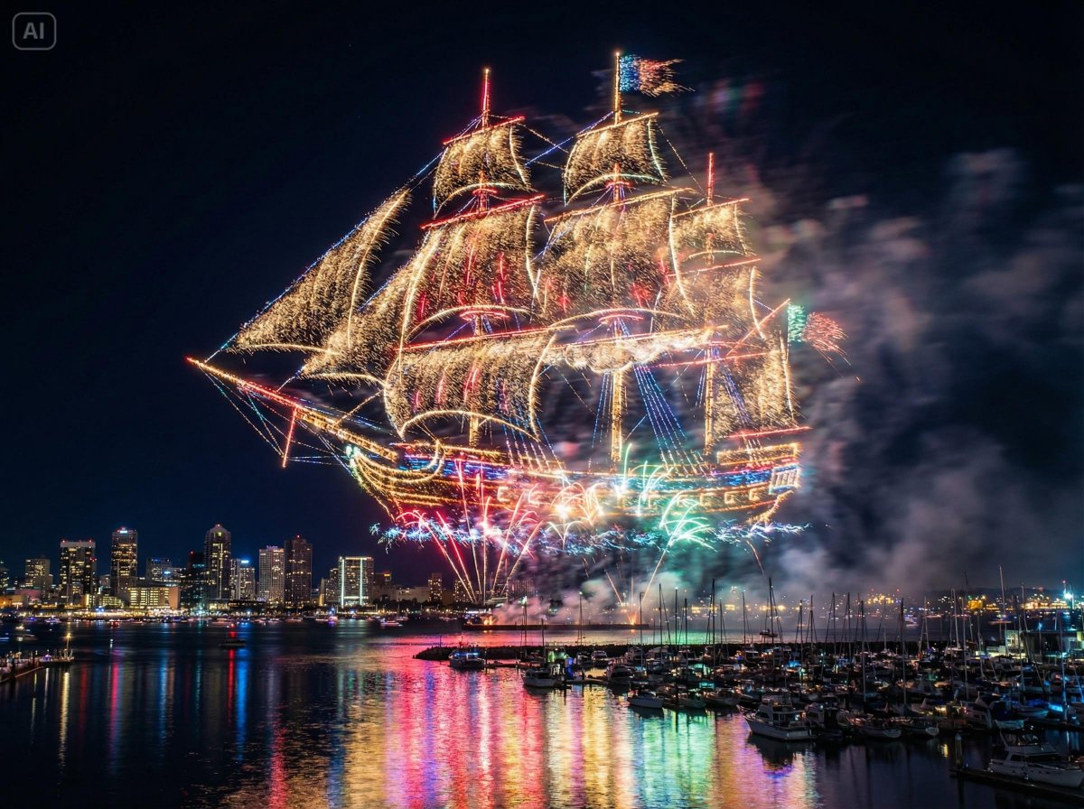 Photorealistic Fireworks Display Prompt for Dreamina AI 3