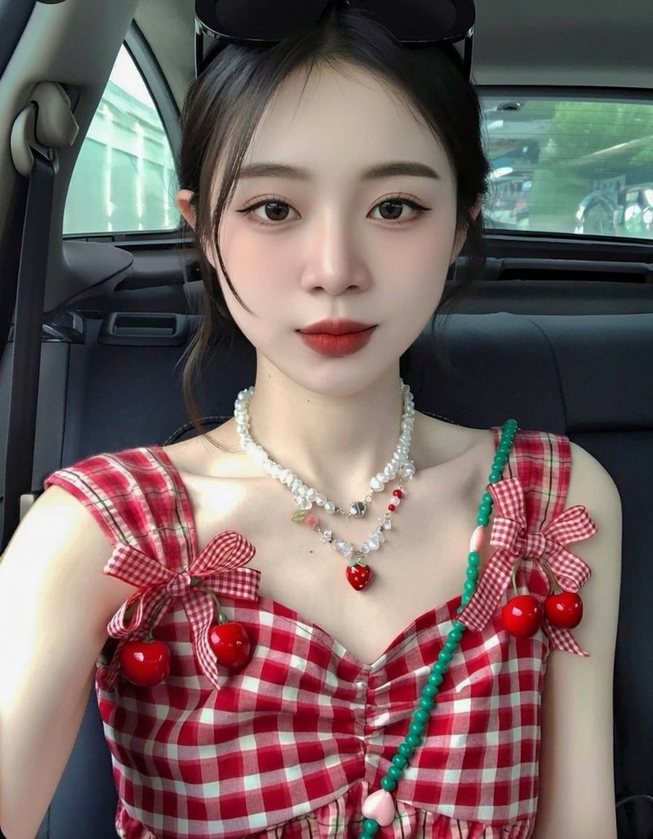 Coquette Aesthetic Selfie in a Car 2