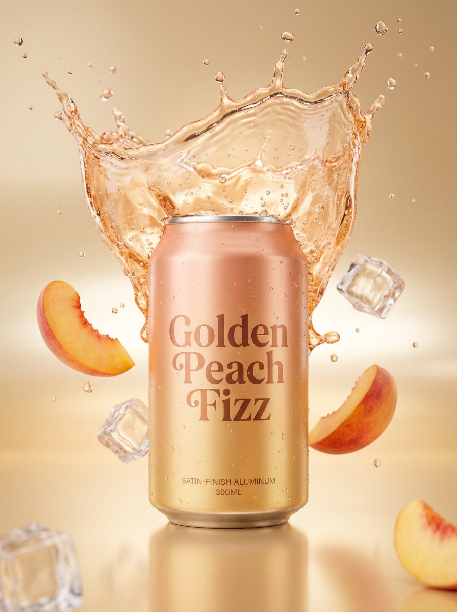 Premium Beverage Product Photography: Golden Peach Fizz 4
