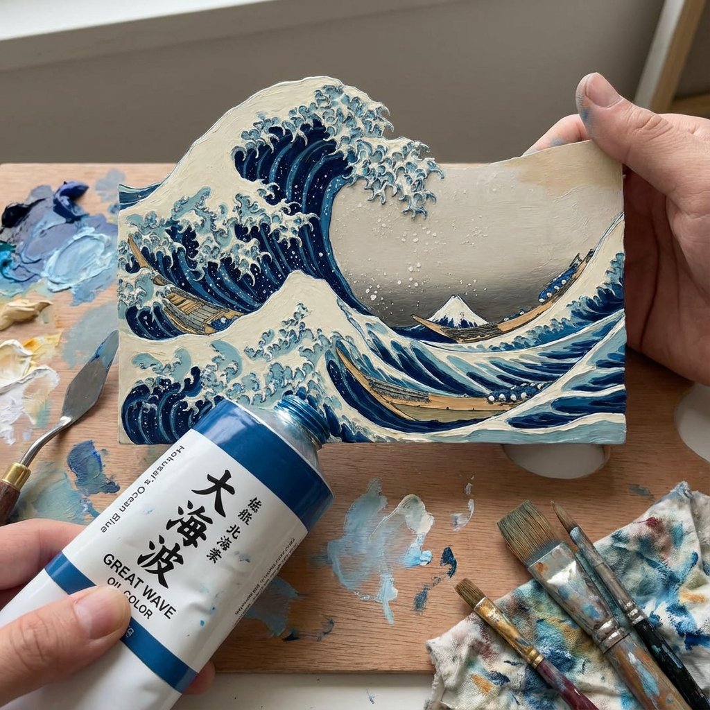 Paint Tube Squeeze: Famous Asian Painting in 3D Relief
