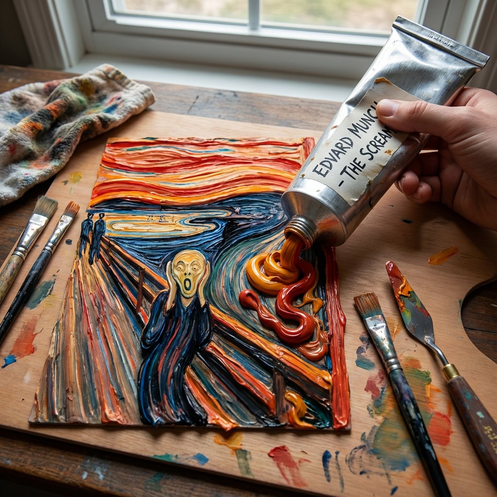 Paint Tube Squeeze: Famous Asian Painting in 3D Relief 2