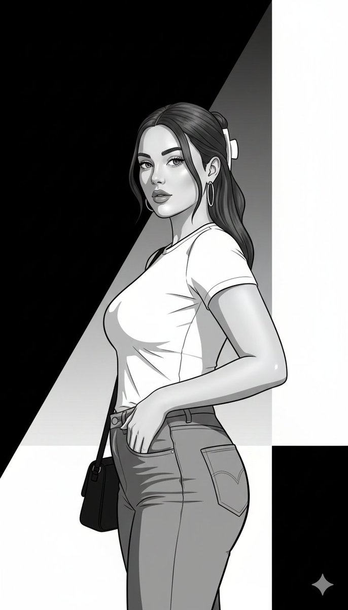 High-Fashion Monochrome Vector Illustration Prompt 2