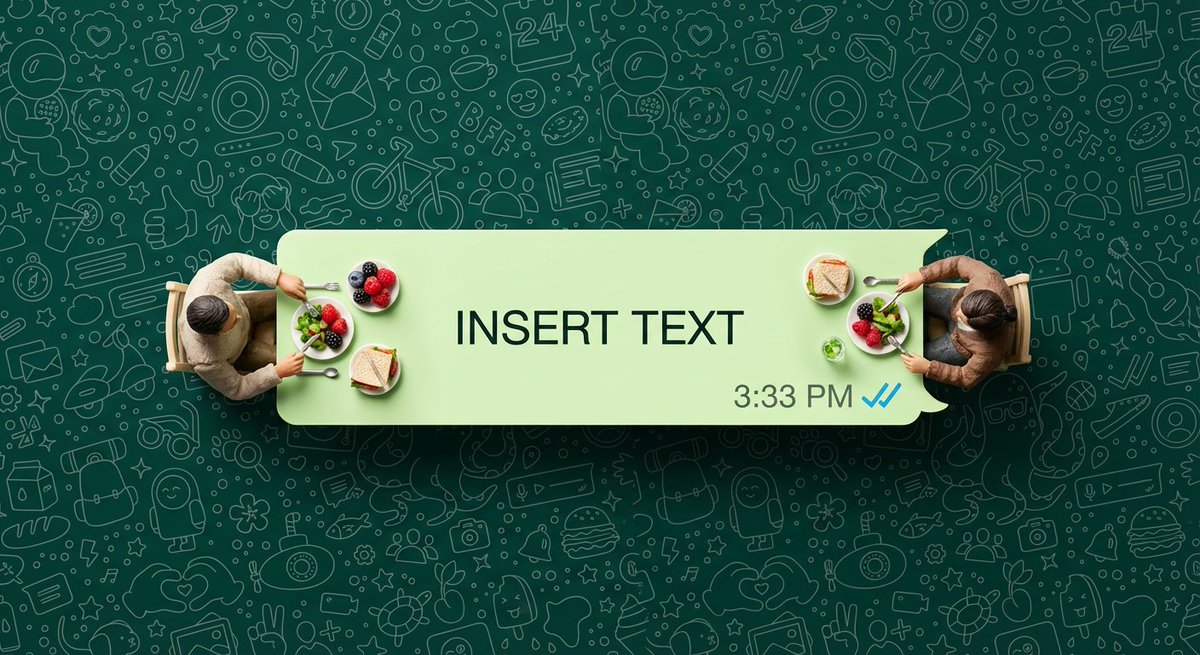 WhatsApp Speech Bubble Dining Table Macro Shot