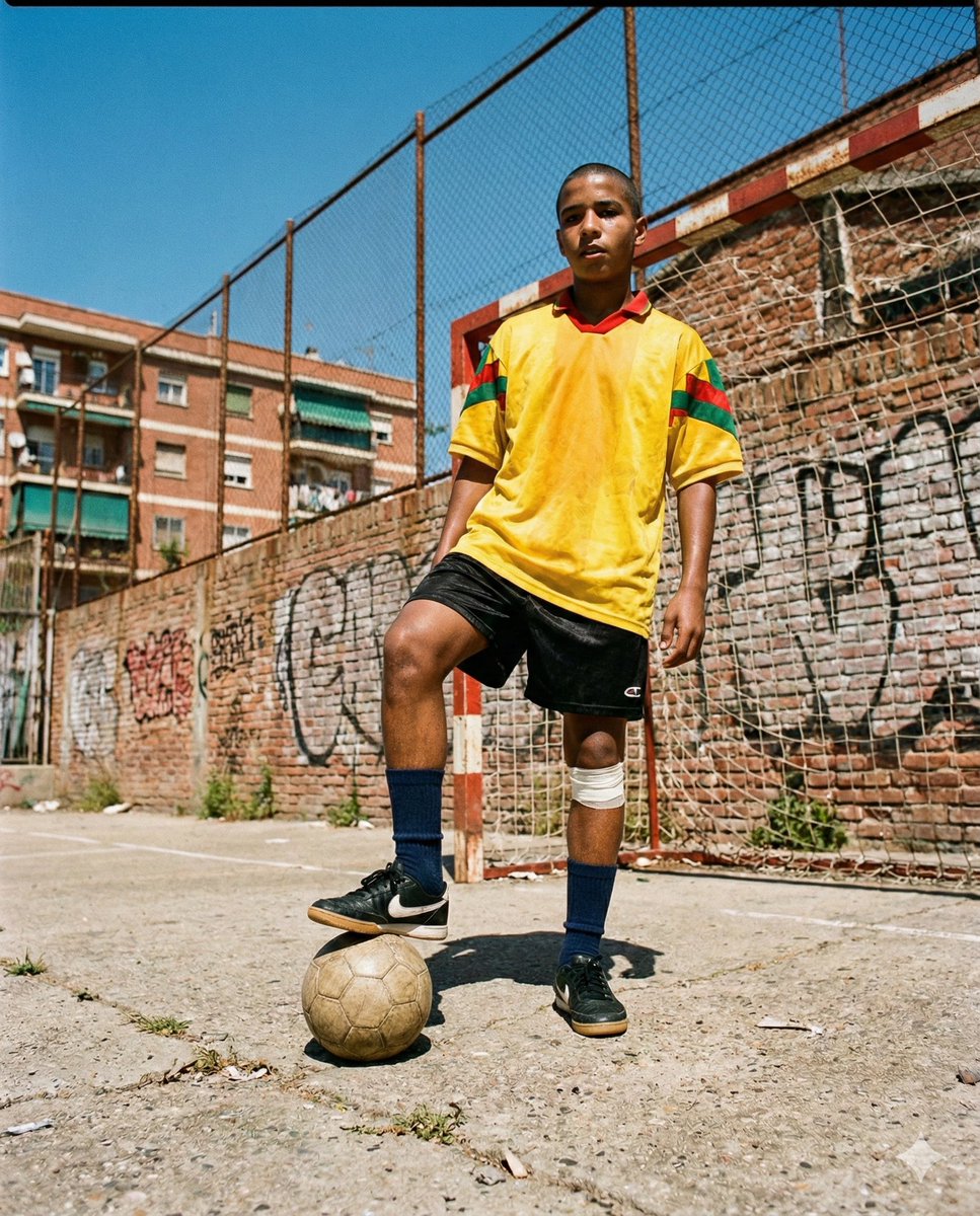 Hyper-Realistic Urban Soccer Bicycle Kick Action Shot