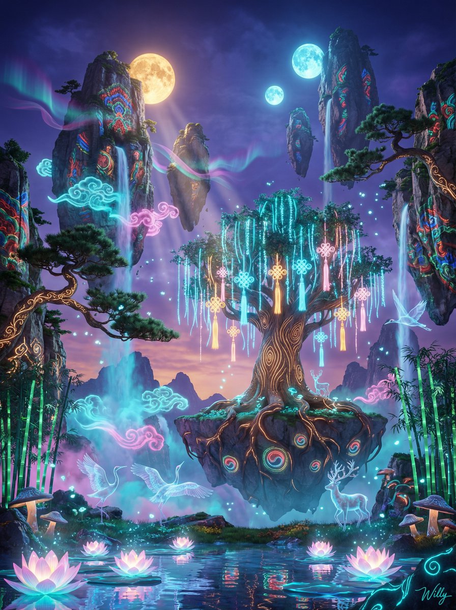 Korean-Inspired Avatar Pandora Floating Mountain Landscape