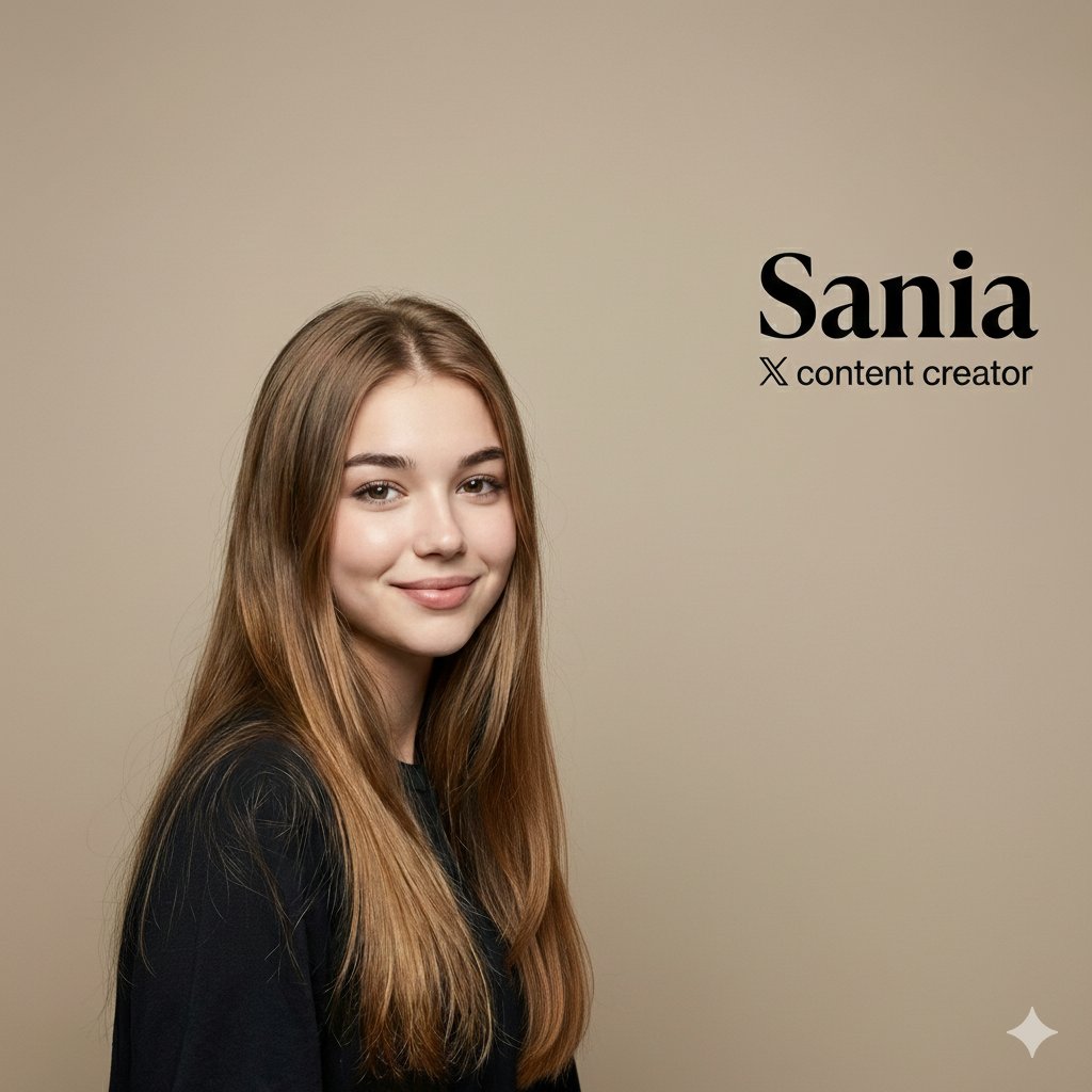 High-end professional studio portrait with custom text overlay