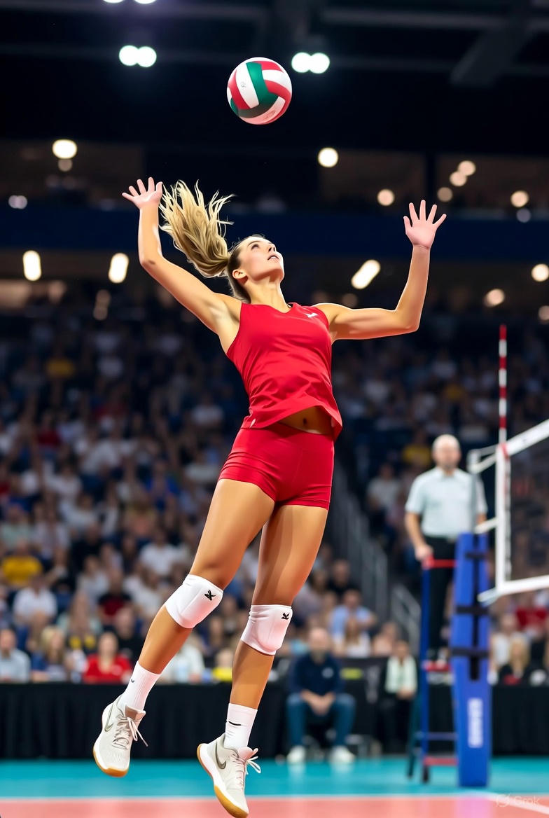 Ultra-Photoreal Volleyball Action Shot