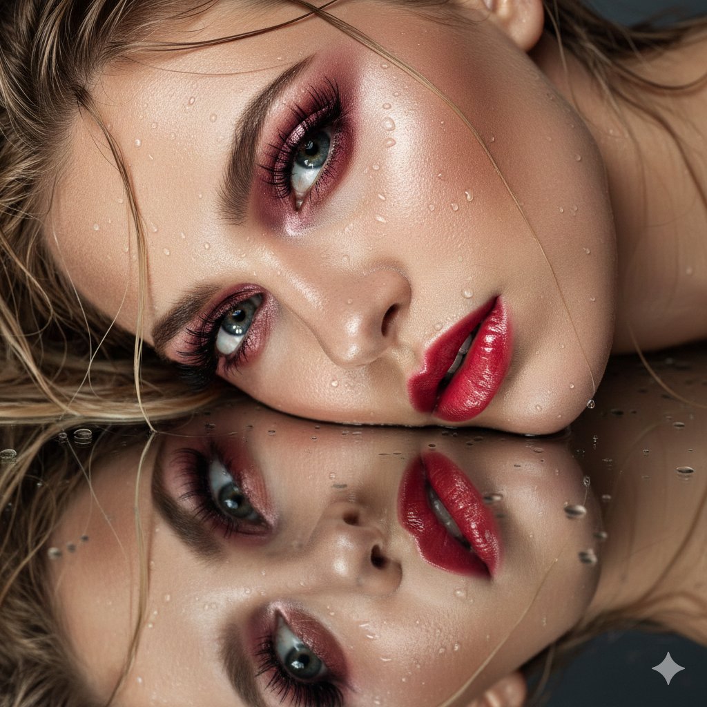 Sample output image for Ultra-Closeup Wet Reflection Couture Beauty Portrait