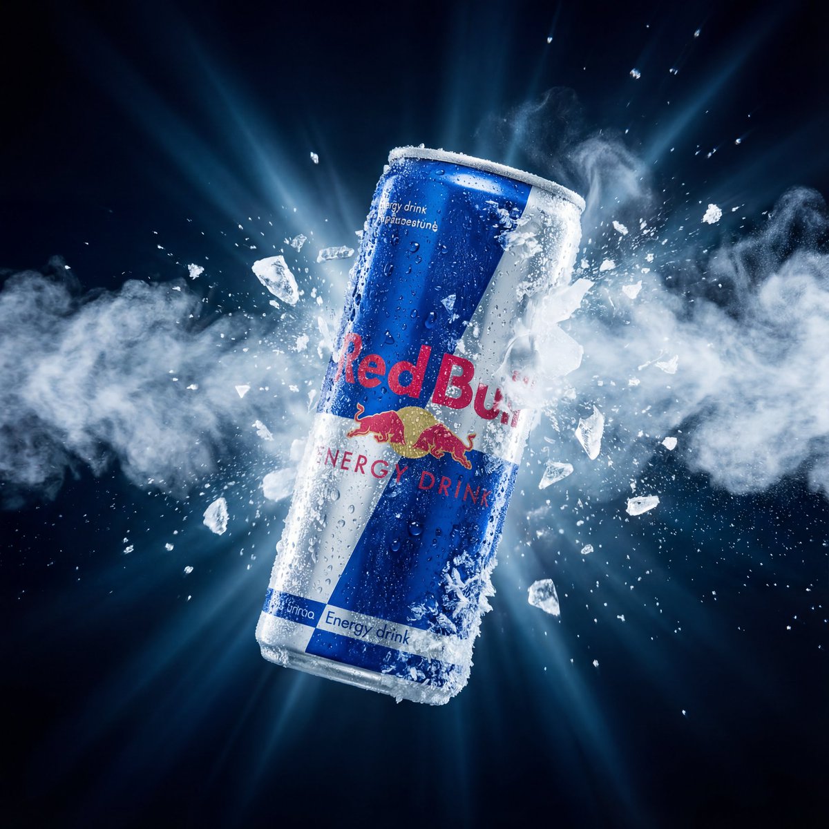 Hyper-Realistic Red Bull Can Ice Explosion Commercial 2