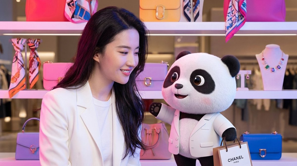 Nano Banana Pro Prompt for 3D Mascot and Fashion Model Interaction