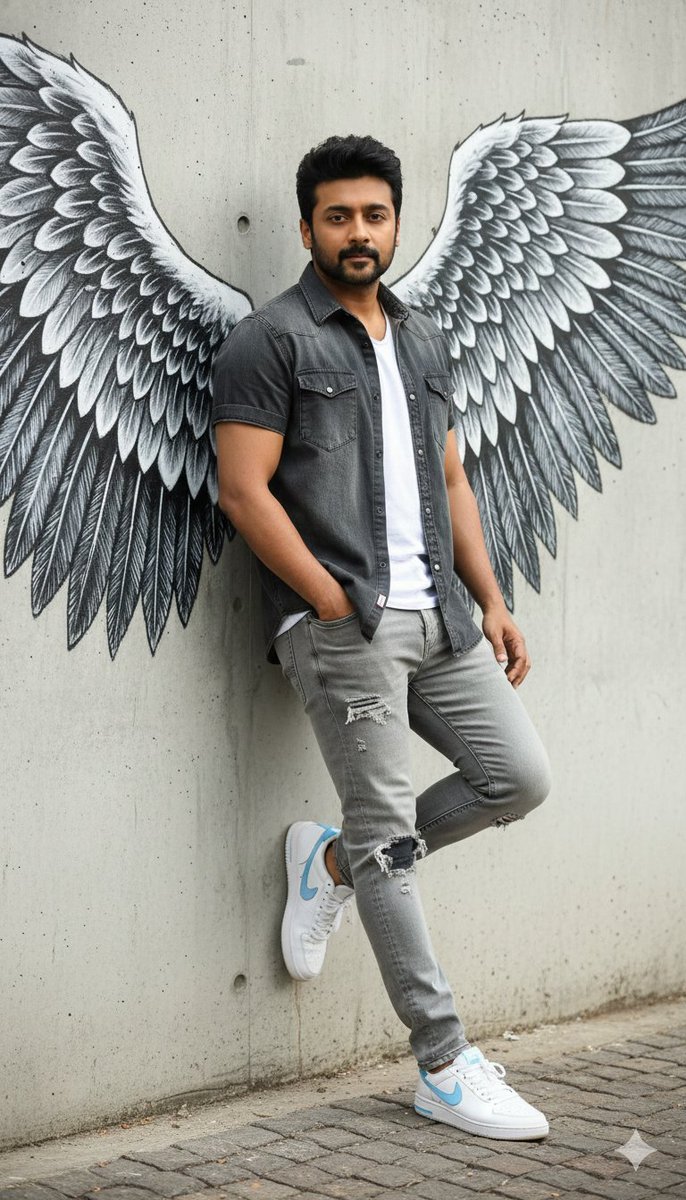 Urban Cinematic Portrait with Painted Angel Wings 2