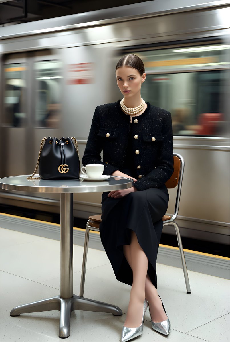 Gucci Campaign Subway Platform Fashion Prompt 2
