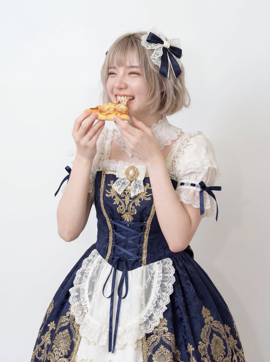 Professional Studio Headshot: Woman Eating Pizza 2