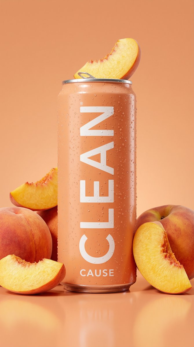 Hyper-Photorealistic Peach Beverage Ad 2