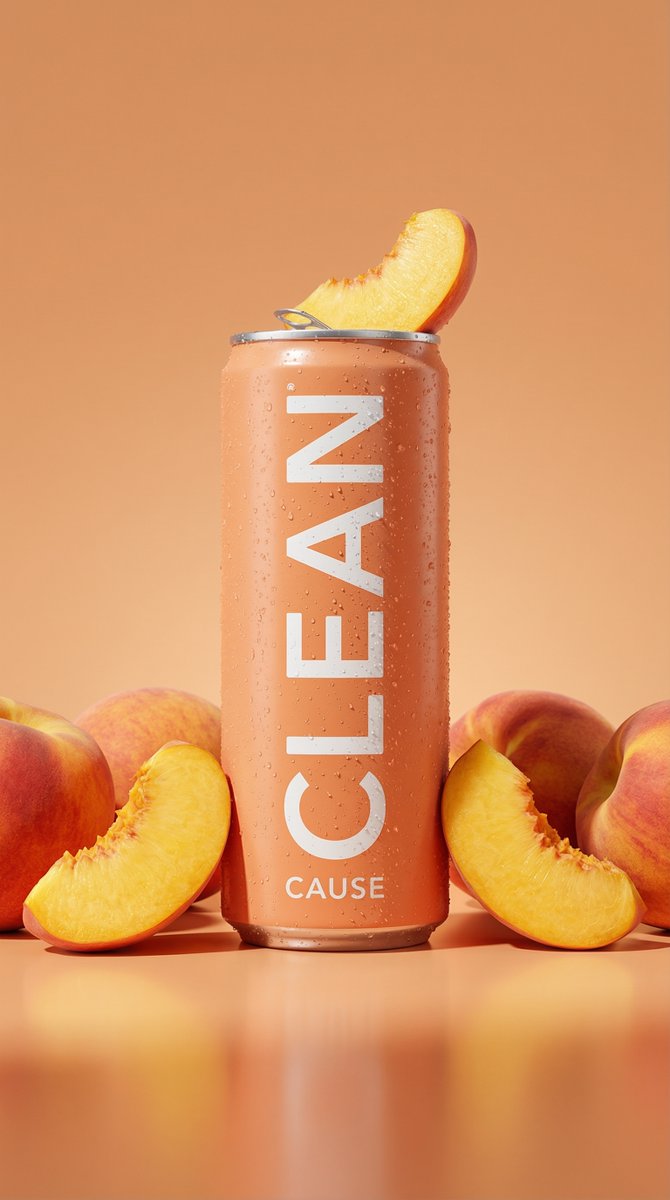 Hyper-Photorealistic Peach Beverage Ad