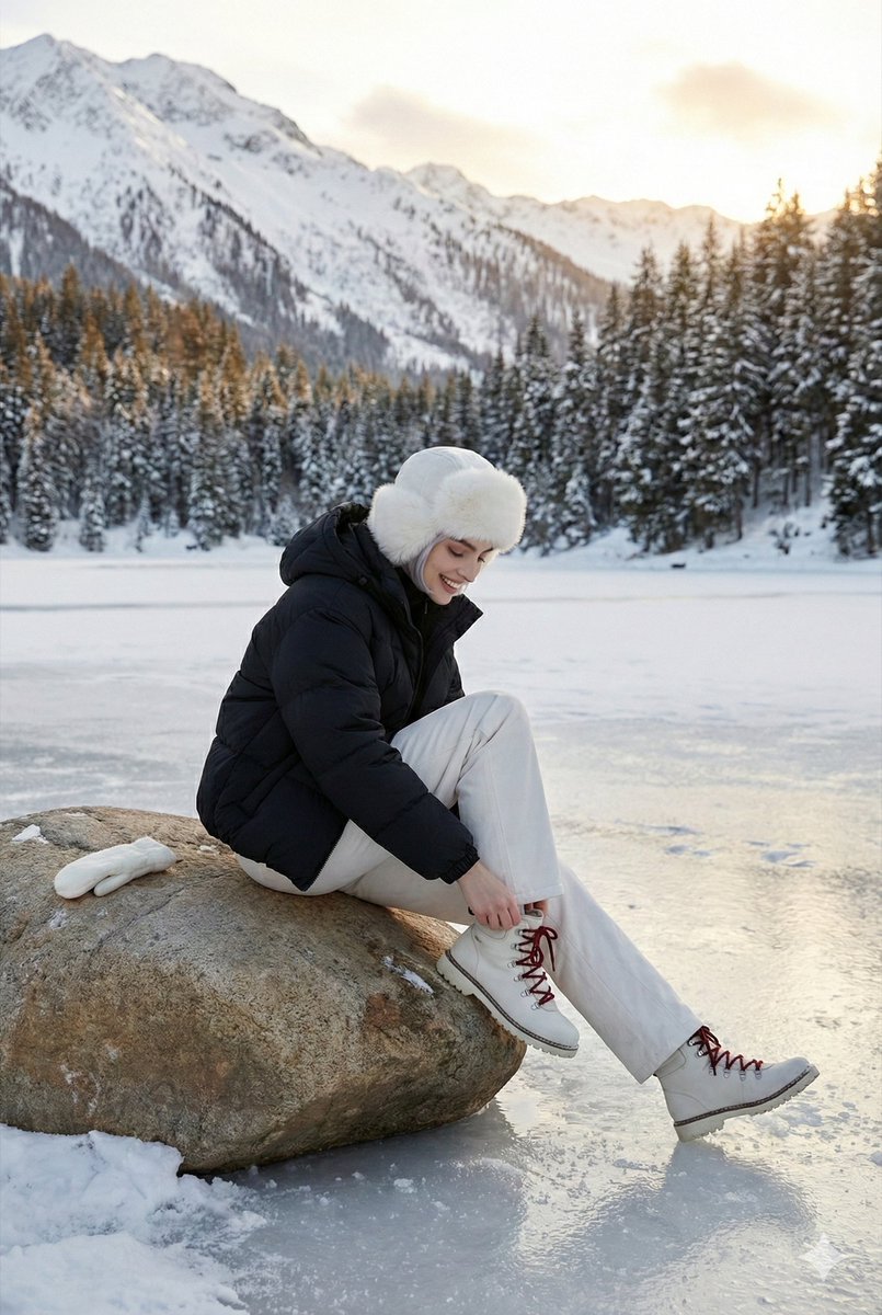 High-Fashion Winter Editorial on Ice Block