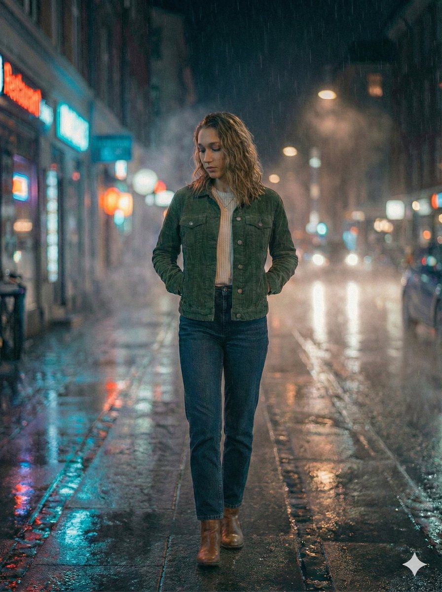 Moody Cinematic Night Rain Portrait (JSON) 2