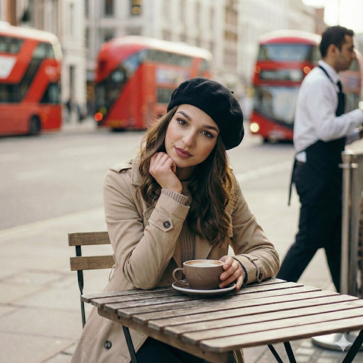Candid London Cafe Morning Portrait (JSON)