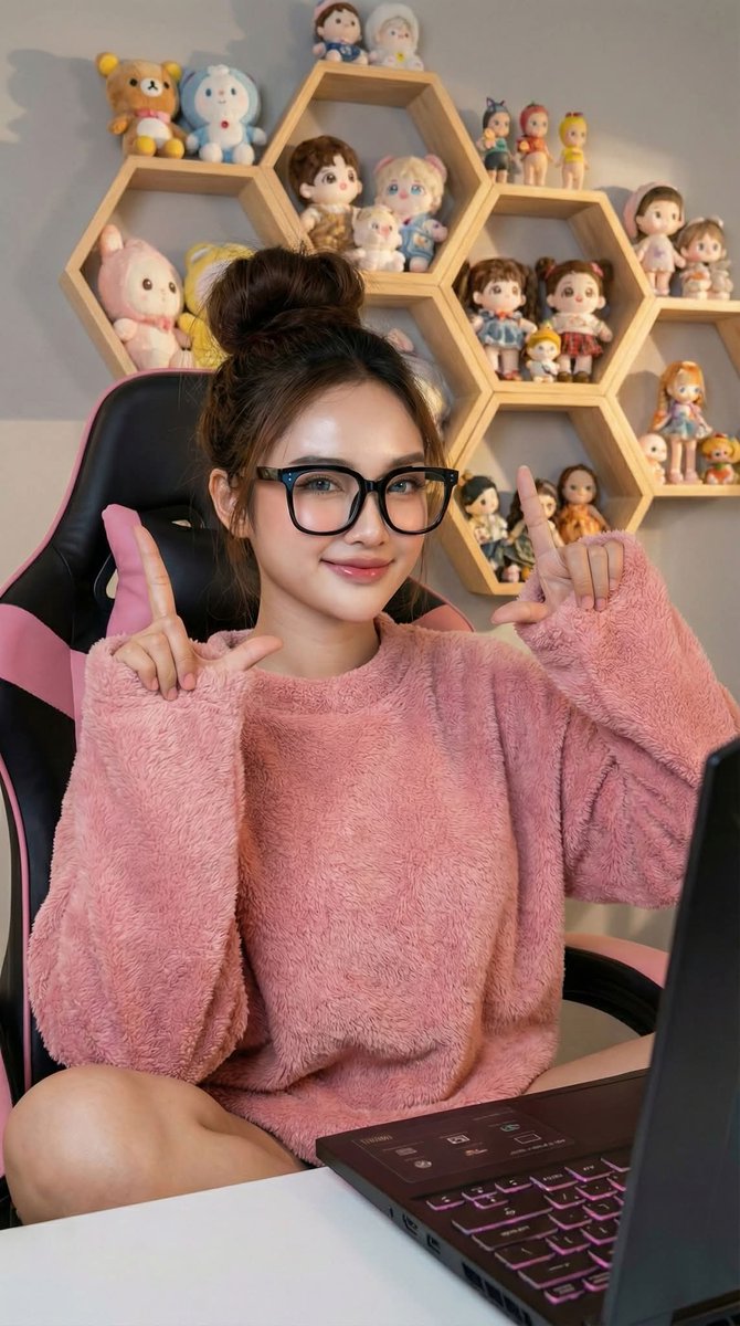 Sample output image for Photorealistic Portrait of a Korean Young Woman in a Gamer Chair