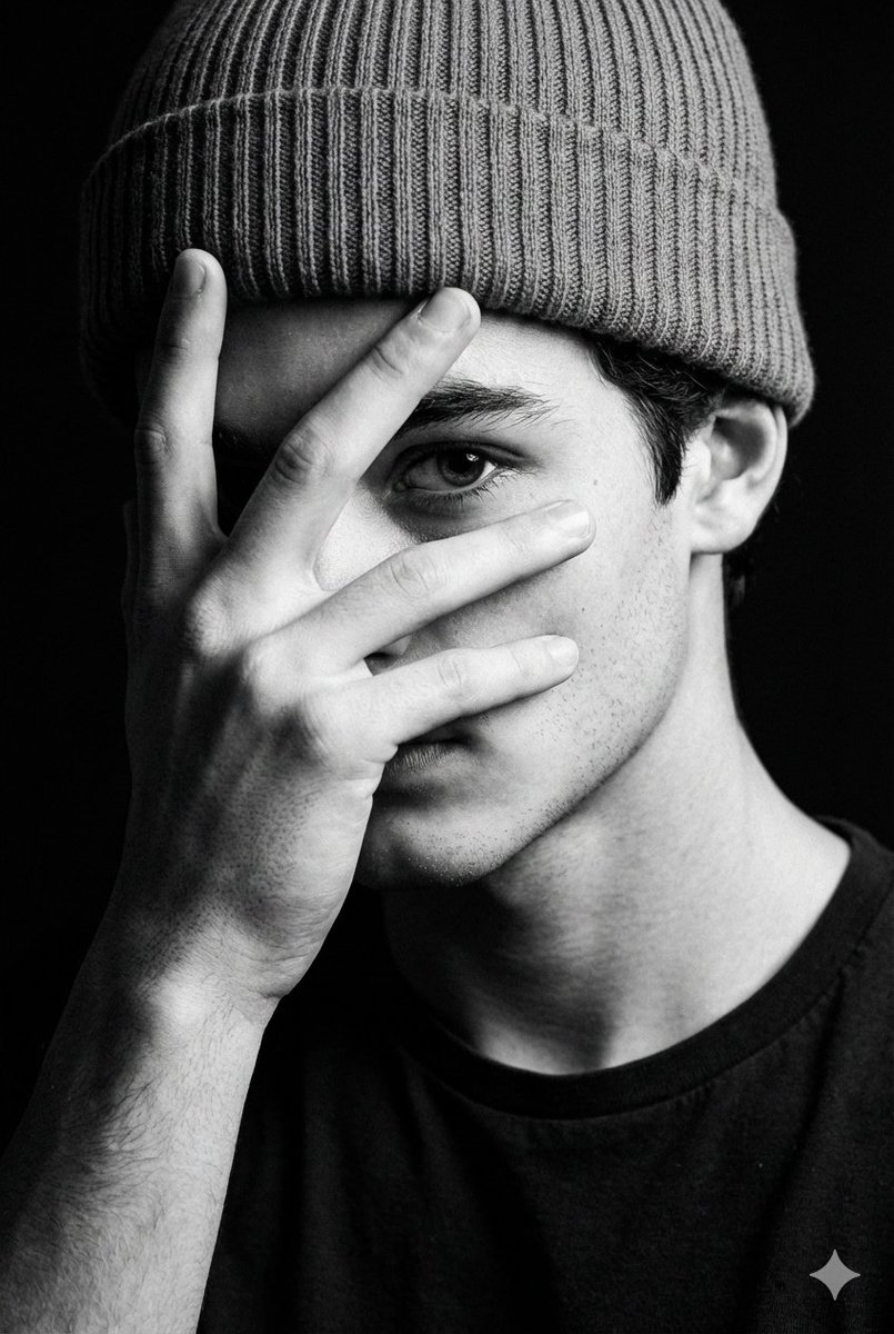 Dramatic Low-Key Monochrome Portrait Prompt 2