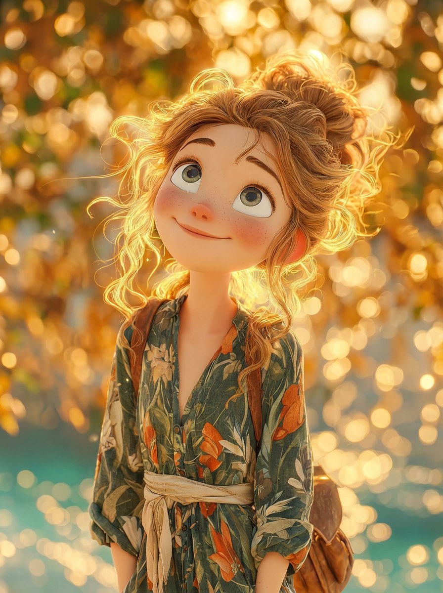 Dreamy 3D Animated Girl in Magical Cave 2