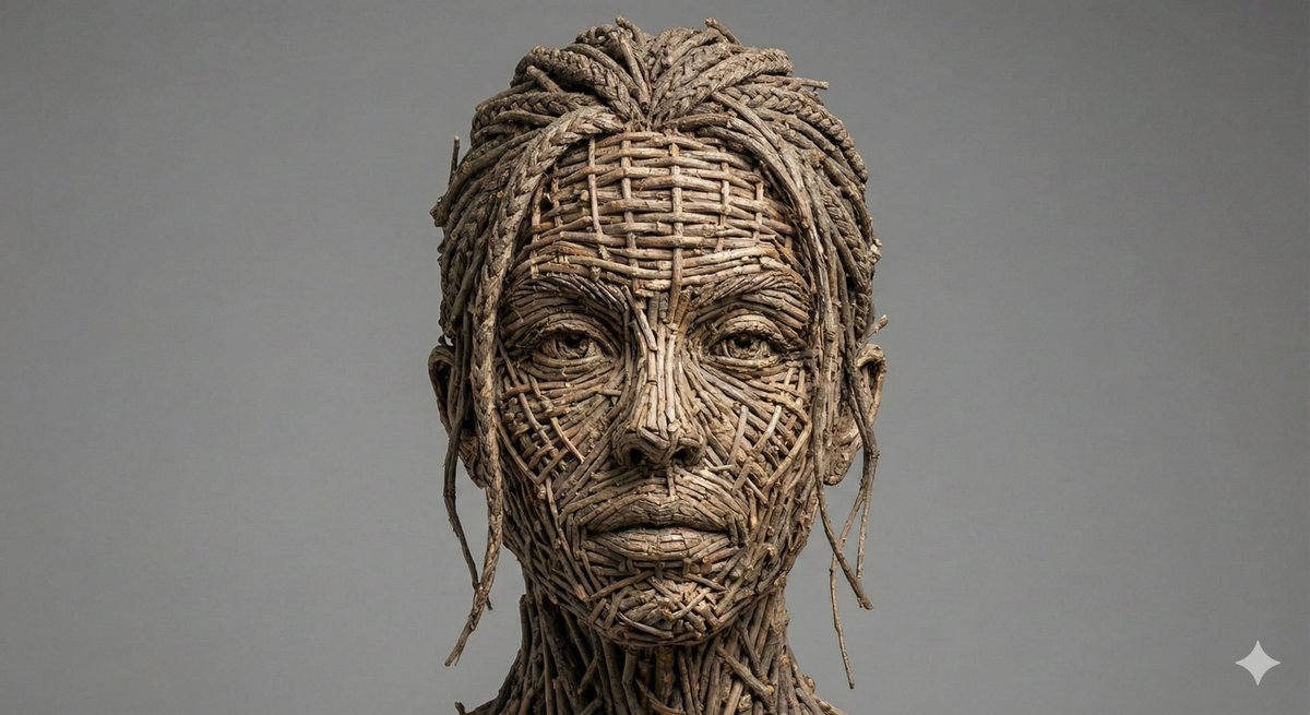 Woven Wooden Twig Portrait with Identity Lock 4