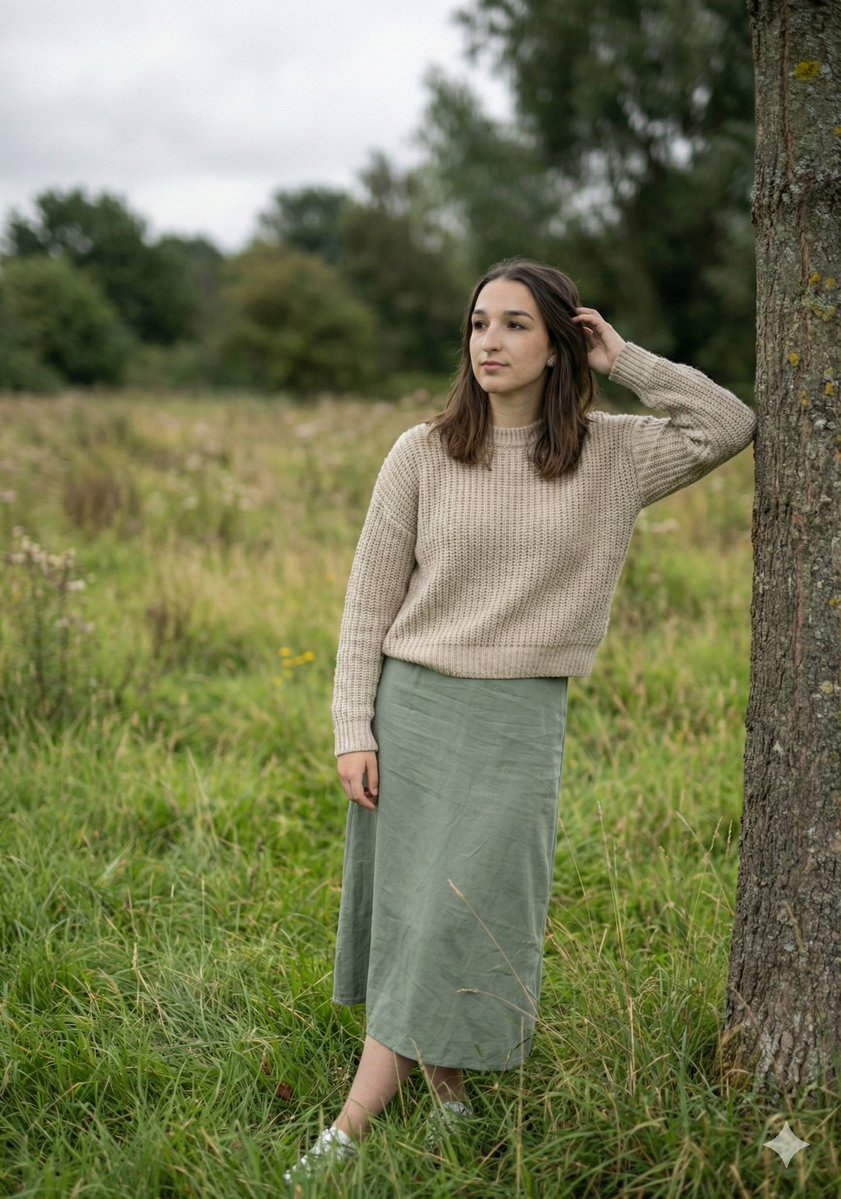 Serene Portrait in a Meadow with Shallow DOF 2
