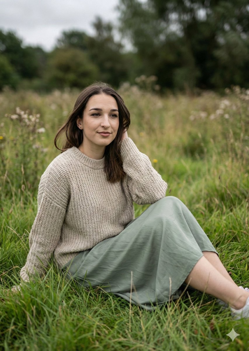 Serene Portrait in a Meadow with Shallow DOF 3