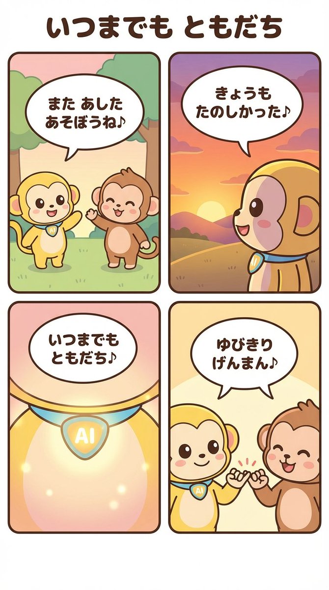 Generating a 4-Panel Comic Strip: 'Friends Forever'