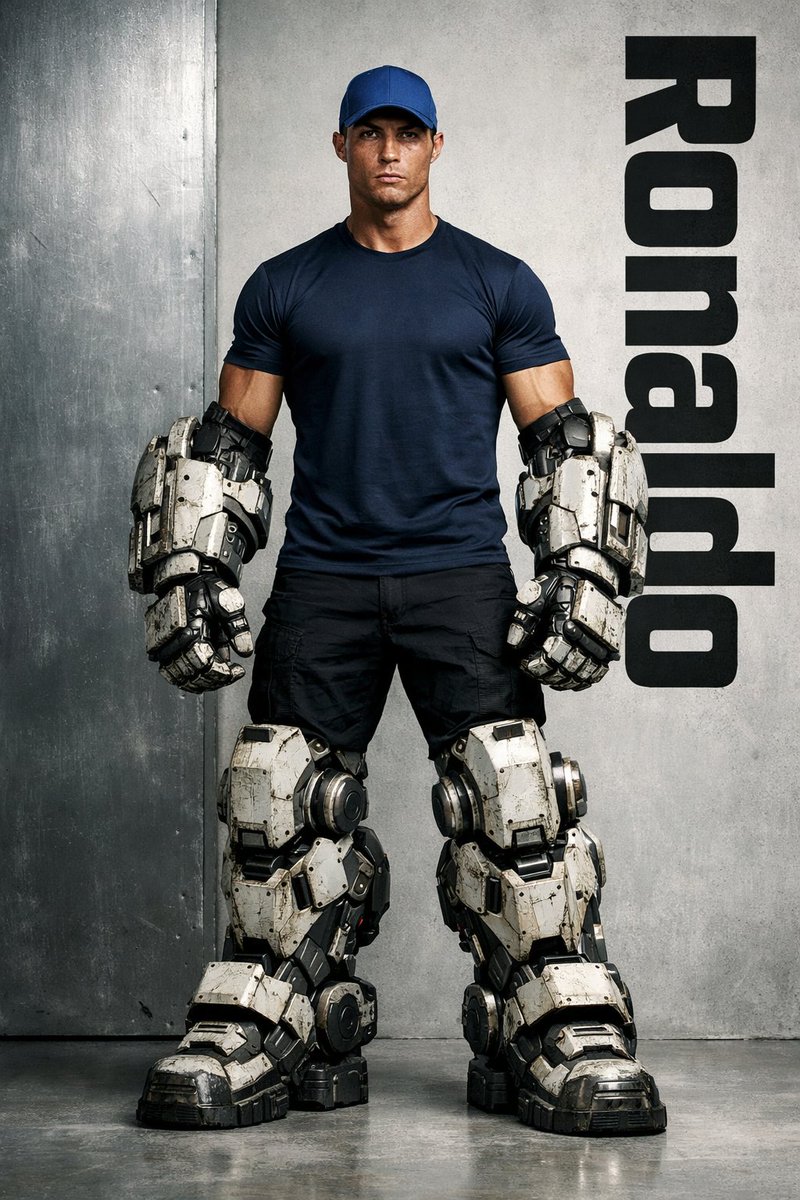 Ronaldo Futuristic Exoskeleton Portrait Prompt 2