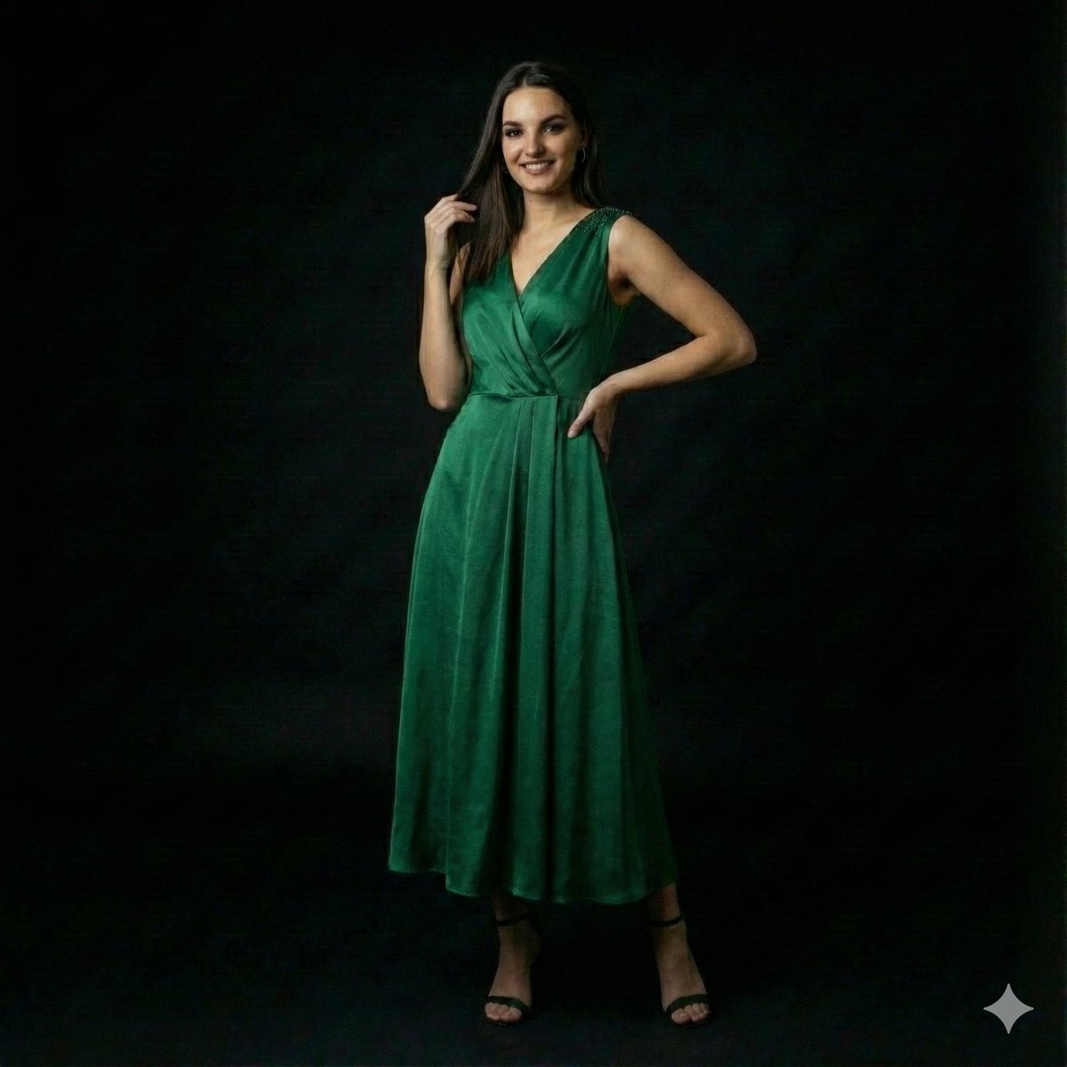 High-End Fashion Editorial Portrait on Black Background 2
