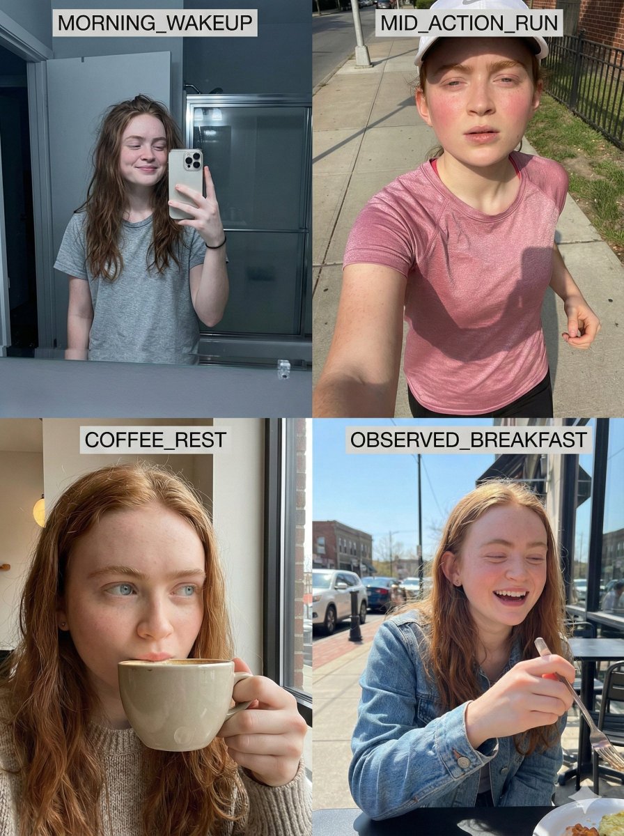 8K RAW Consistent Identity Daily Routine Grid (Sadie Sink)