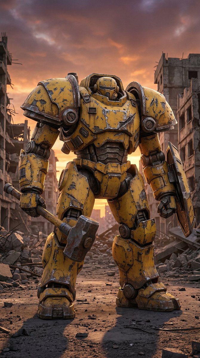 Photorealistic Battle-Damaged Mech Prompt