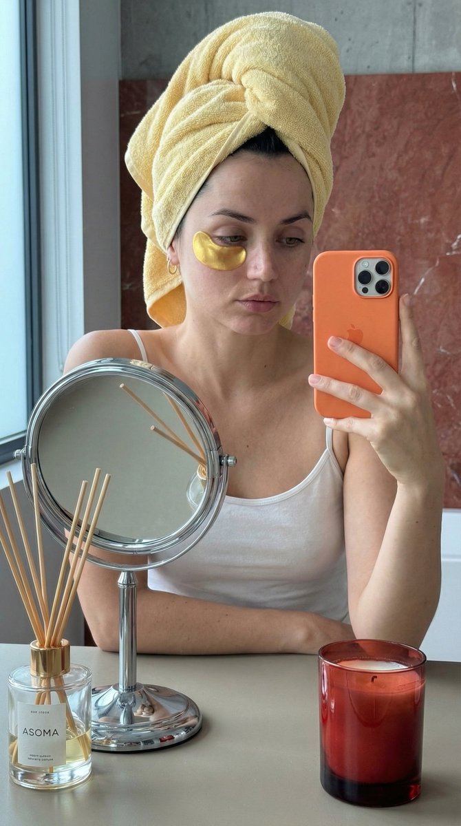 Scandinavian Minimalist Mirror Selfie Prompt (Ana de Armas) 2