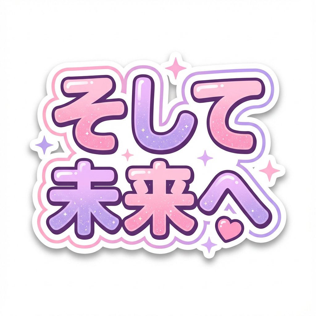 Kawaii Japanese Anime-Style POP Typography Sticker