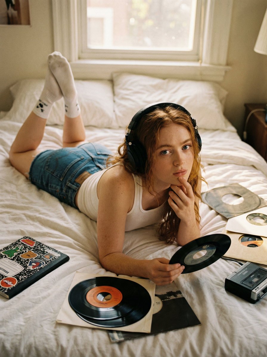 Analog Film Lifestyle Portrait on Bed 3