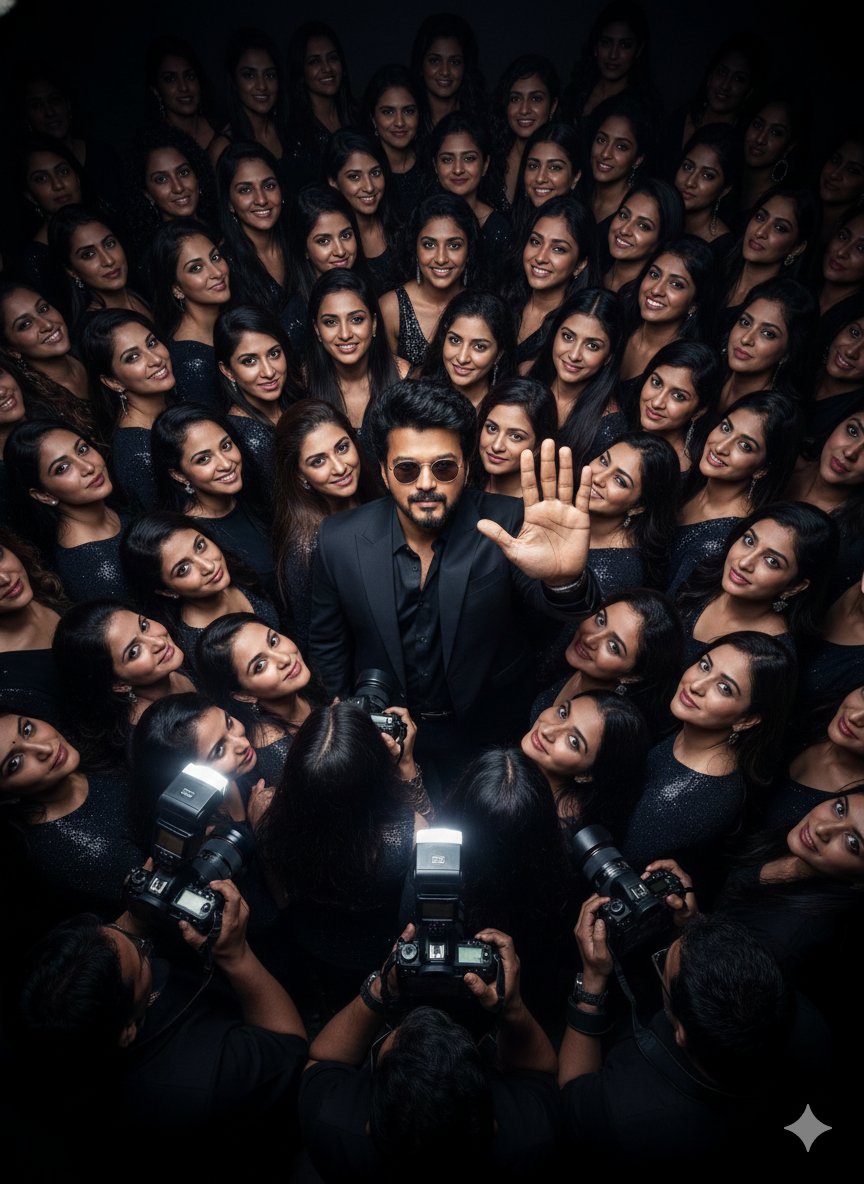 Paparazzi Flash Crowd Scene Prompt (Identity Preservation)